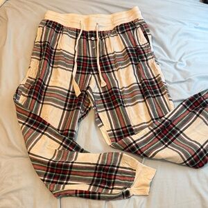 Stars Above Plaid Pajama Pants in Red and Green